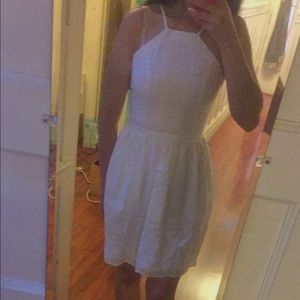 White Eyelet Fit and Flare Dress